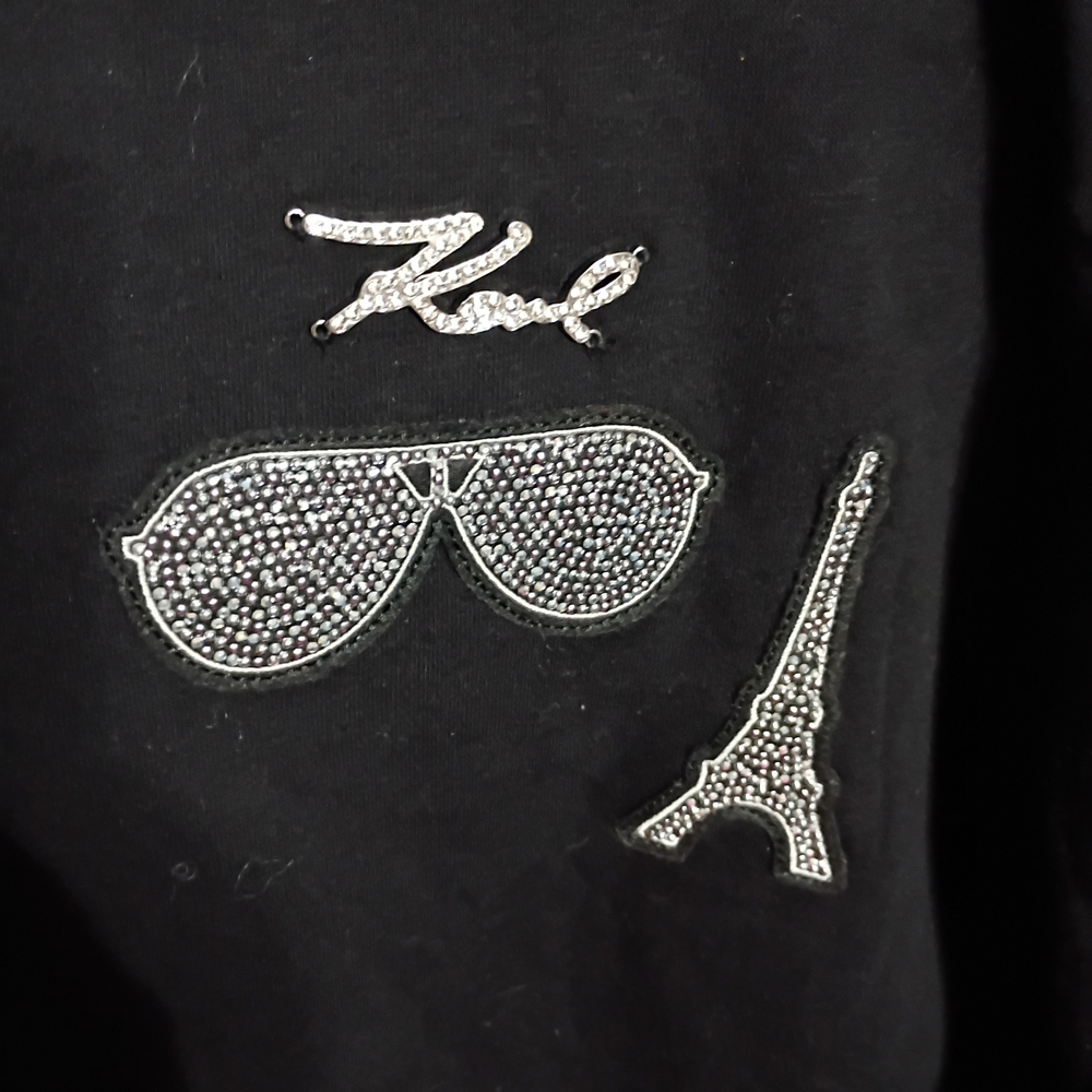 Karl Lagerfeld Black Embellished Crewneck Sweatshirt - Picture 3 of 6